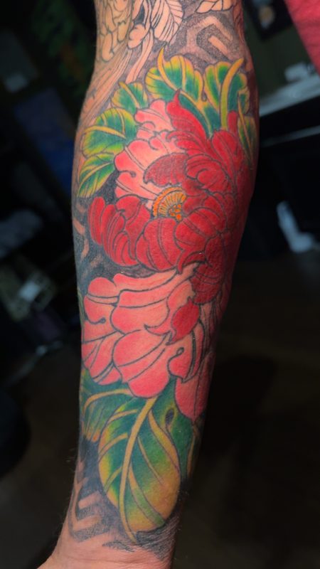 Peony Floral Sleeve by 1313Ink