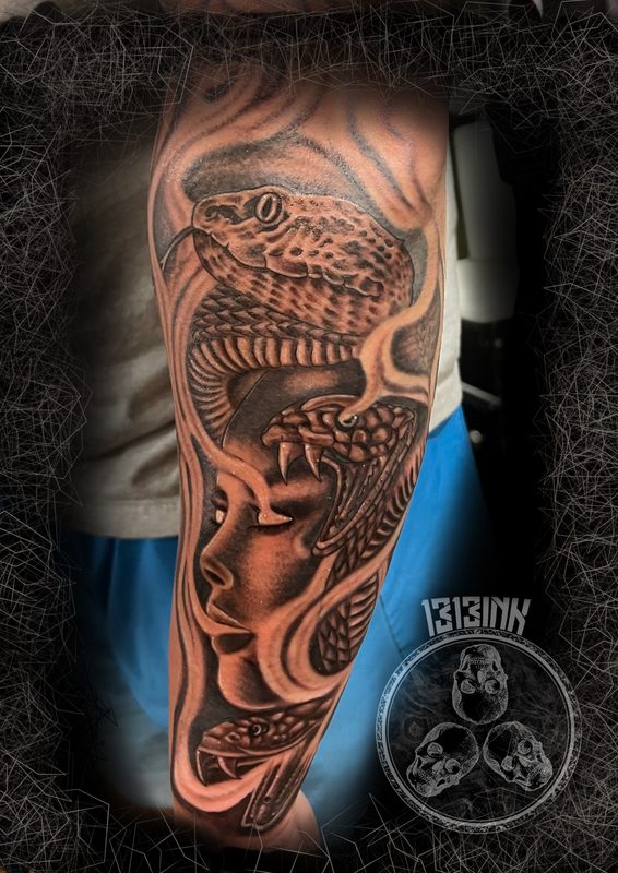 Medusa & Serpent by 1313Ink